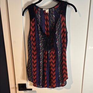 Anthropologie Meadow Rue 100% Silk Pattern Top